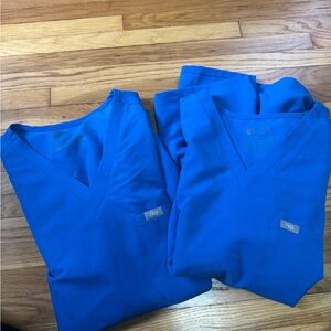 L Figs Women's Royal Blue Scrub Tops